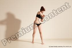 Underwear Martial art Woman White Moving poses Average long brown Dynamic poses Academic